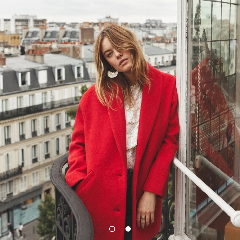 Sezane Bow  Wool Short Coat - Picture 2 of 16